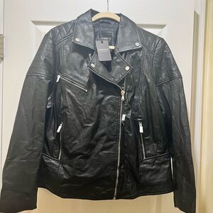 NWT GENUINE  LEATHER CLARA biker jacket Barney's Originals Size UK 26 US 22